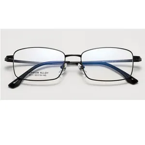 Four Colors New Business Titanium Alloy Optical Frames Rimless Eyeglasses Full Frame Metal Square Glasses