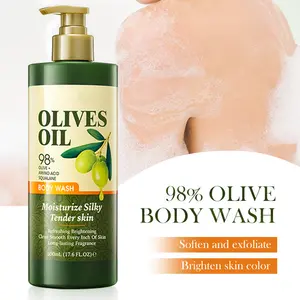 OEM Wholesale Hot Sale Olive Oil Whitening Skin Brightening Perfume Body Scrub Cream Liquid Shower Gel And Body Deep Wash