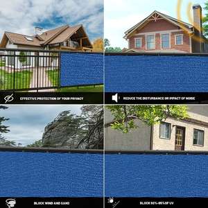 Malla de Privacidad Azul Resistente de 4/5/6 pies, Barrera de Sombra para Exteriores con Bridas, Cable de HDPE Incluido - Product Image 6