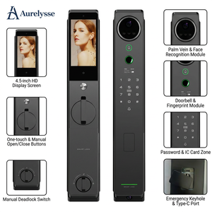 Aurelysse 2026 Serrure Intelligente à Déverrouillage par Veine Palmaire, Reconnaissance Faciale 3D, Interphone Vidéo, Haute Sécurité, Bois, WiFi, OEM ODM Usine - Product Image 3