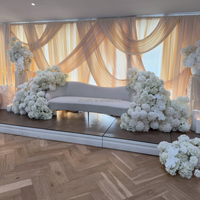 ZKAI - Arreglo de Flores de Hortensia Blanca 3D de Tamaño Personalizado, Camino de Flores Esponjosas, Hilera de Flores de Hortensia para Decoración de Bodas
