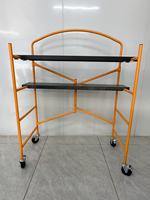 Plateforme mobile pliable en acier Q195 jaune peint, type mini échafaudage en H, capacité de charge 400 kg, idéale pour supermarchés (produit identique), portable et facile à monter.