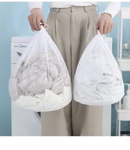 Poliéster lavar Bag, Desenhe sting Mesh Laundry Bag, Armazenamento Bag Máquina de lavar roupa para protege Lavanderia sensível