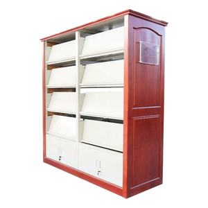 Rak buku majalah kayu OEM rak buku kayu dan baja rak perpustakaan kayu rak buku untuk majalah - Product Image 1