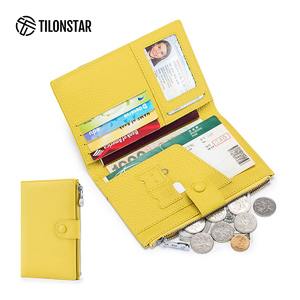 TPW108P Hot Selling Slimline Travel <b>Document</b> Case RFID Blocking Real Leather <b>Wallet</b> Family Passport Holder With Zipper Pocket - Product Image 2