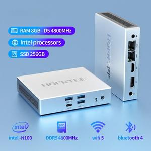 Oem/ODM Windows 11 Mini PC N100 không quạt chơi game mini PC với N100 Bộ vi xử lý sản phẩm mới - Product Image 2