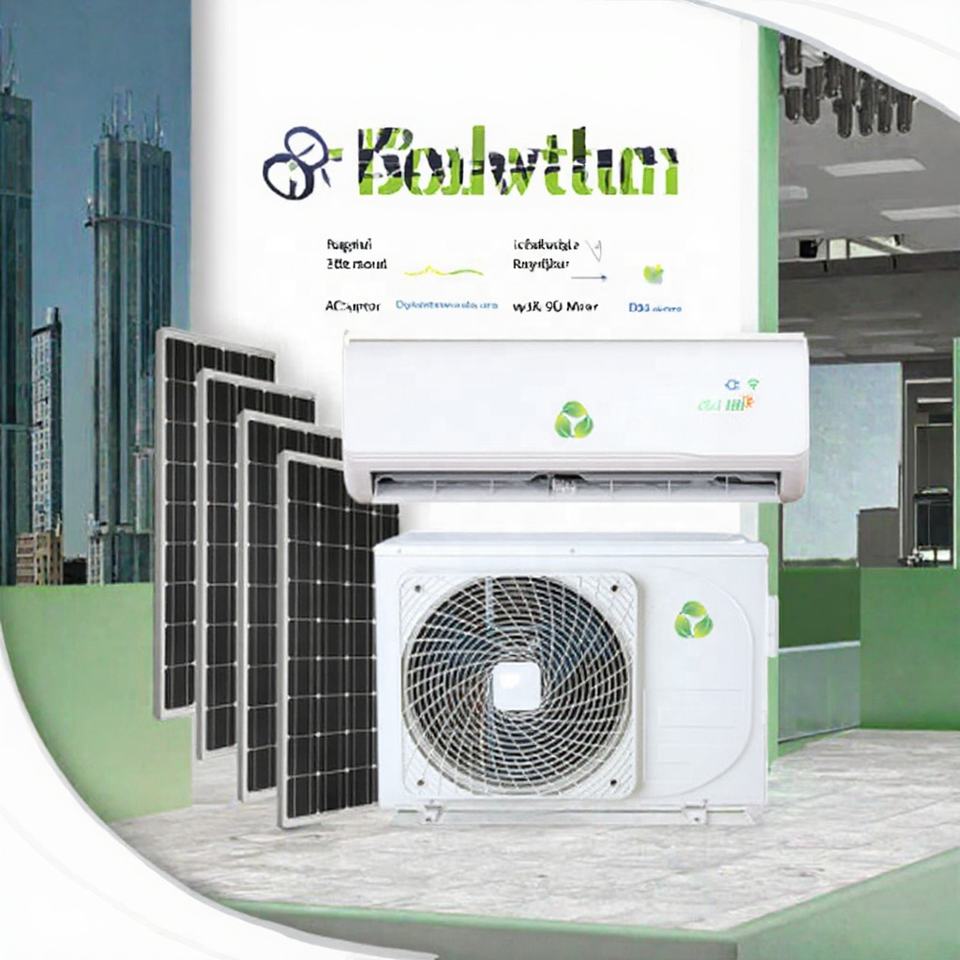 12000BTU Solar Air Conditioner DC Hybrid Split AC Unit Energy Saving ...