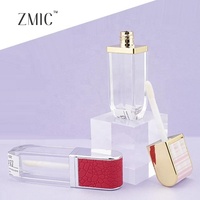 Tubes de brillant à lèvres vides uniques de 7 ml, tubes transparents pour rouge à lèvres liquide, flacons de baume à lèvres de luxe avec capuchon doré, emballages pour teintes à lèvres, vente en gros en vrac