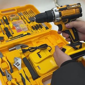 Kit de herramientas multifuncionales para el hogar, juego combinado de <span class=keywords><strong>taladro</strong></span> eléctrico inalámbrico mecánico artesano, juego de herramientas de carpintería, recién llegados - Product Image 1
