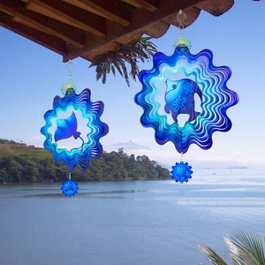 Molinillos de Viento Metálicos OEM y ODM, Molinillos de Viento de Acero Inoxidable, Adorno de Jardín, Molinillo de Viento 3D Mandala, Pez de Aguas Profundas - Product Image 6