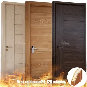 Puerta de dormitorio de madera moderna a precio razonable de ventas de China para dormitorios domésticos diseño de puerta de dormitorio de madera ignífugo minimalista