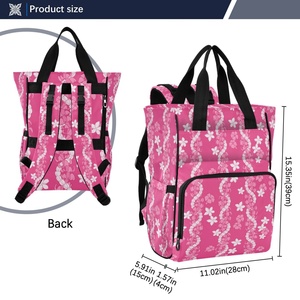 Hawaiian Custom Puakenikeni <b>Lei</b> Pink Waterproof Maternity Mummy Nappy Bags Portable Baby Backpack Mommy Bags for Travel - Product Image 3