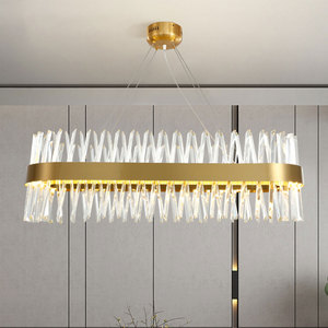 Lámpara colgante de cristal moderna Lámparas de comedor Candelabros de cristal K9 de lujo dorado - Product Image 1