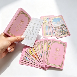 Tarjetas de <span class=keywords><strong>Tarot</strong></span> de Lujo con Lámina Rosa, Impresas <span class=keywords><strong>en</strong></span> Fábrica, Personalizadas al por Mayor, con Guía, Diseño Español Personalizado para Estilo <span class=keywords><strong>Femenino</strong></span> - Product Image 2
