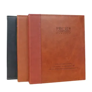 Wholesale DIY handmade hardcover leather photo album 40 pages A4 size self adhesive sheet scrapbook 5x7 albums photo book