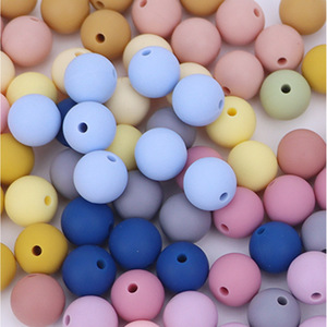 Cuentas de silicona de 12mm, coloridas, redondas, de calidad alimentaria, accesorios para cadena de clip para chupete de bebé, sin BPA, para 0-12 meses - Product Image 1