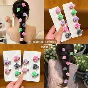 مشابك شعر ساحرة برسومات زهور ملونة بألوان الباستيل للتنزهي العائلي للفتيات زينة شعر مبهجة - Product Image 4