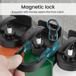 Aolq Phiên Bản Nâng Cấp ABS Nhựa + Thép Không Gỉ Dầu Gội Chai Chủ Tùy Chỉnh Tay Xà Phòng Dispenser Với Từ Khóa Chìa Khóa - Product Image 6