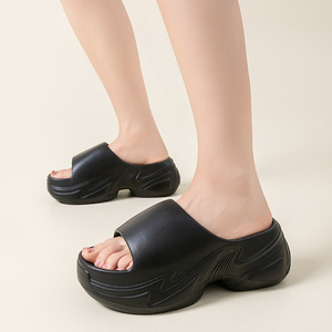 Sandales compensées pour femmes, style tendance, été, semelle EVA extra-épaisse, antidérapante, douce, pour l'extérieur, assurance qualité - Product Image 5