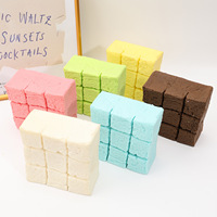 Jouet anti-stress en PU à rebond lent, imitation tofu, pain à pétrir, texture collante, chocolat à neuf compartiments, 9,5 CM, vente en gros