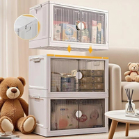 Armoire de rangement pliable en plastique portable avec portes magnétiques pour la maison, le bar et la cuisine, organisateur de vêtements