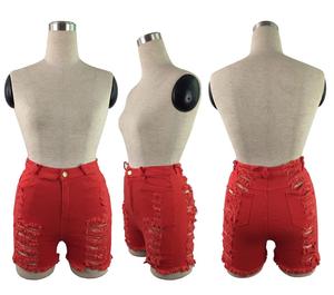 Summer <strong>Jeans</strong> Ripped <strong>High</strong> <strong>Waist</strong> Denim <strong>Shorts</strong> for Women - Product Image 2