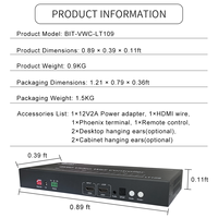 Contrôleur de mur vidéo |   Entrée 1 canal 4K60, sortie 9 canaux 2K60, boucle HDMI pour ordinateurs de bureau et salles de conférence Ultra HD