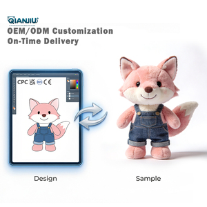 批发定制可爱毛绒狐狸毛绒玩具，适合儿童和婴儿房间装饰，毛绒狐狸布娃娃 - Product Image 1