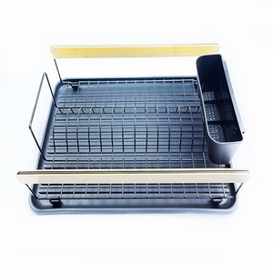 Rack Kitchen Custom Stainless Steel Sink Dish Drying Rack With Cutlery Box And Plastic Drain Tray