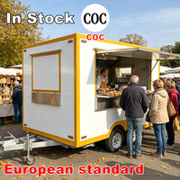 Petite remorque alimentaire carrée en acier inoxydable certifiée ADR, aménagement personnalisé, vente mobile de snacks et de bière, design compact, résistante à la rouille