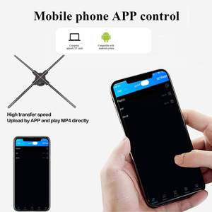 3DHologramFan Wifi APP Control Naked Eye <b>3D</b> Hologram Fan LED Advertising Display Wall Mount Shop Window Logo <b>Projector</b> CE RoHS - Product Image 3