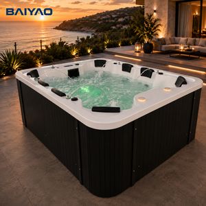 Jacuzzi Exterior de Acrílico para 8 Personas con Potentes Jets de Masaje, Iluminación LED y Sistema de Ozono para Jardín y Patio - Product Image 3