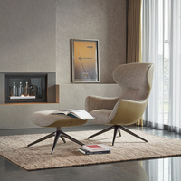 Chaise d'appoint italienne moderne à dossier haut pour la chambre à coucher Salle à manger Hôtel Park Rotating Lounge Chair Foshan Fabricant d'usine