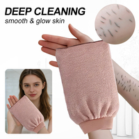 Guante de Baño de Viscosa Rosa Sujie, Cambia de Color al Mojarse, Exfoliante y Cómodo para Jóvenes, Suministro al por Mayor B2B, Guante de Baño Mágico