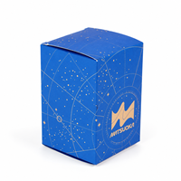 Boîte en carton blanc SBS 300 g/m² à fermeture droite avec estampage à chaud doré et impression Constellation pour emballage cadeau