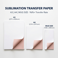 Papier de transfert par sublimation format A4 (8,27 x 11,69 pouces) 100 g/m², 100 feuilles, impression instantanée, pour vêtements, logo, tasses