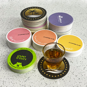 Dessous de verre <span class=keywords><strong>en</strong></span> papier absorbant jetable imprimé sur mesure 3.5 pouces Restaurant rond carré Bar bière sous-verre tapis papier pour boissons - Product Image 1