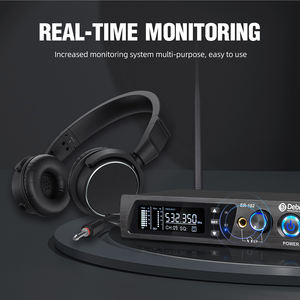 Système de monitoring intra-auriculaire sans fil portable 18 canaux ER-102 avec connecteur XLR métallique <span class=keywords><strong>pour</strong></span> enregistrement en studio, performances sur scène et musiciens - Product Image 4