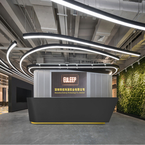 Luces de techo para oficina, hotel y recepción, anillo led lineal colgante, Luz lineal curvada personalizada para vestíbulo, diseño de escritorio frontal - Product Image 2