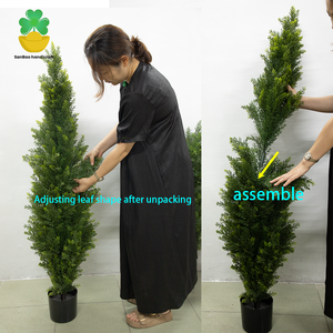 Árbol Resistente de Ficus Olivo de Seda Artificial Para Decoración Topiaria en Exteriores Bonsái de Pino Cedro y Boj en Espiral de Plástico Para Interiores/Exteriores - Product Image 4