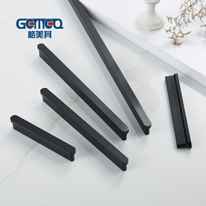 Armarios de cocina blancos, manija de muebles de puerta de Metal de aluminio negro <span class=keywords><strong>para</strong></span> <span class=keywords><strong>cajones</strong></span> - Product Image 5