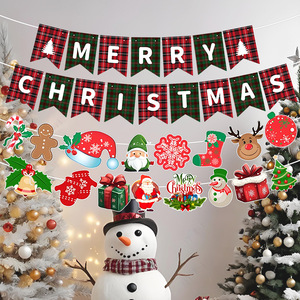 DAMAI New Arrival Custom Printed Hanging Paper Flags Garland Fireplace Wall Background Photo Props Merry Christmas Party <b>Banner</b> - Product Image 2