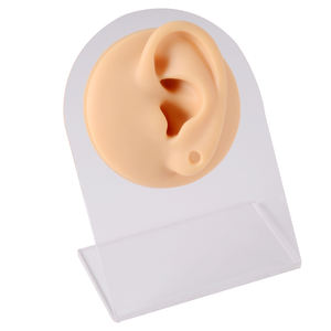 Мягкая силиконовая модель уха с перфорированной прозрачной витринной стойкой, модные ювелирные изделия, пирсинг, силиконовая базовая модель пирсинга - Product Image 6