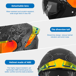 <span class=keywords><strong>Casco</strong></span> Abatible Unisex para Motocicleta al Aire Libre, Cascos Modulares Ligeros Personalizados, Equipo de Protección para la Cabeza - Product Image 6