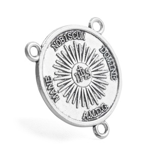 Medaglia Sacra del Volto di <span class=keywords><strong>Gesù</strong></span>, Medaglia del Divino Padre <span class=keywords><strong>Gesù</strong></span> <span class=keywords><strong>Cristo</strong></span>, 20mm, Centro in Argento Anticato per Realizzazione Rosari - Product Image 2