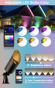 Yüksek kaliteli IP65 su geçirmez <span class=keywords><strong>12V</strong></span> Spot ışık bronz RGB akıllı Wifi BT alçak gerilim peyzaj aydınlatma işık açık - Product Image 6