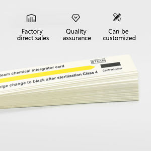 Tarjeta Indicadora Química <span class=keywords><strong>de</strong></span> Vapor Clase 4, Precio <span class=keywords><strong>de</strong></span> Fábrica OTS, Certificaciones EN868-7 ISO11140, Color Amarillo y Negro - Product Image 2