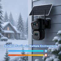 Kamera PTZ Tenaga Surya 4G CMOS IP66 Tahan Air Layar Ganda Pelacakan AI Aplikasi O-kam Pro Luar Ruangan Sudut Lebar 24/7 Terus Menerus
