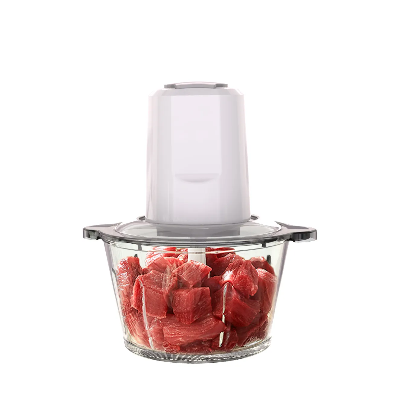 300W Elektrische Voedselhakselaar Voor Vleesfruit Groentehakselaar Met 2.0l Glazen Kom Voedselhakselsnijder