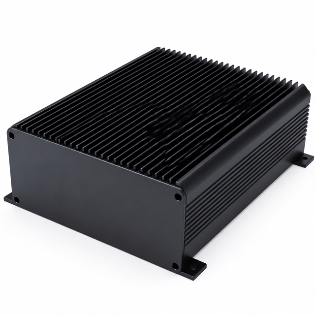 Expert Factory Three Axis CNC Milling 6061 Aluminum Alloy Black Anodized Finned Amplifier Chassis OEM